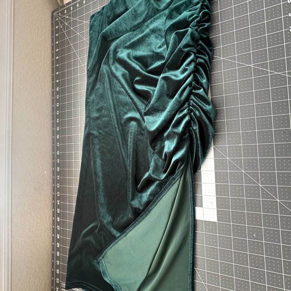 NWOT Ruched Side Velvet Slit Skirt - Picture 6 of 6